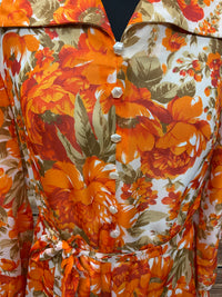 Robe Maxi des années 70 True Vintage Original Taille 44 Femme Orange
