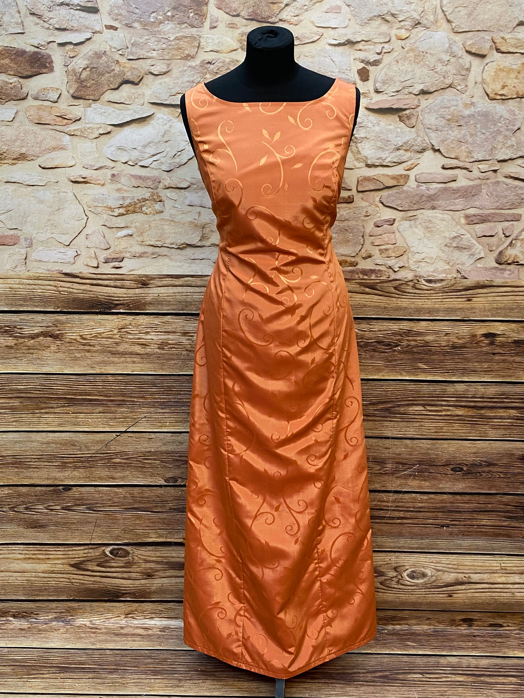 Abendkleid orange Vintage Gr.42