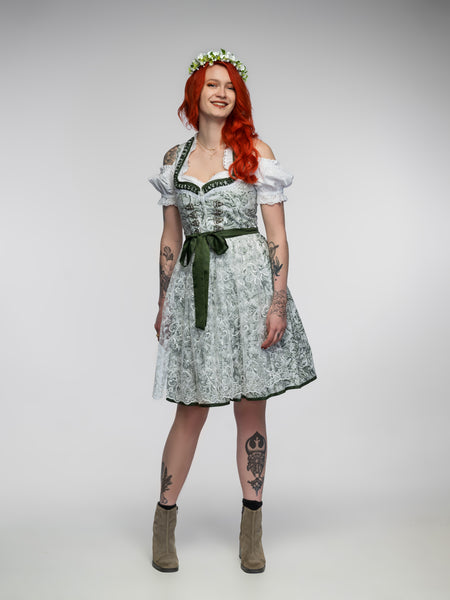 Exklusives Moser Dirndl in Grün und Weiß – Gr. 38
