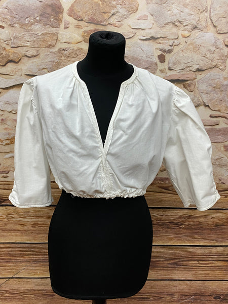 Weisse Dirndlbluse Vintage Gr.46