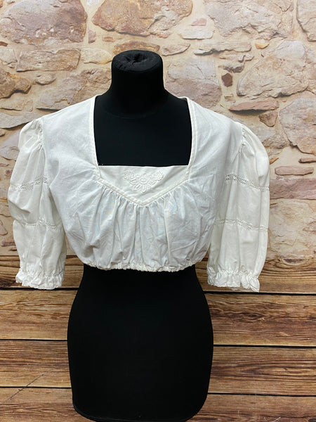 Dirndlbluse Vintage Gr.40, weiß