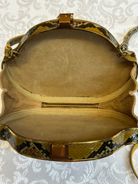 Vintage Python‐Clutch mit goldenen Beschlägen