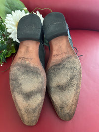 Schwarze Brogue-Oxfords Gr. 41