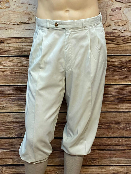 „Vintage Knickerbocker Hose in Beige, Größe 54, 20er-Jahre Stil – Frontansicht“