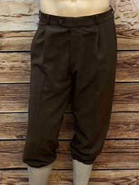 Braune Knickerbocker-Hose für Herren im Stil der 1920er Jahre, Größe 54, mit Bundfalten und gerafftem Beinabschluss.