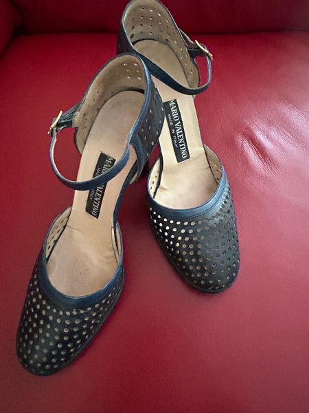 Navyfarbenen Mario-Valentino Vintage Pumps in Größe 39