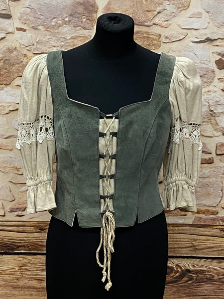 Vintage Trachtenbluse im Folklore-Stil - Größe 36