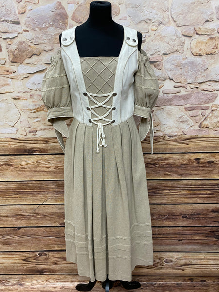 Langes Vintage Trachtenkleid von Landhaus C&A, beigefarbend Gr.36 , sehr guter Zustand