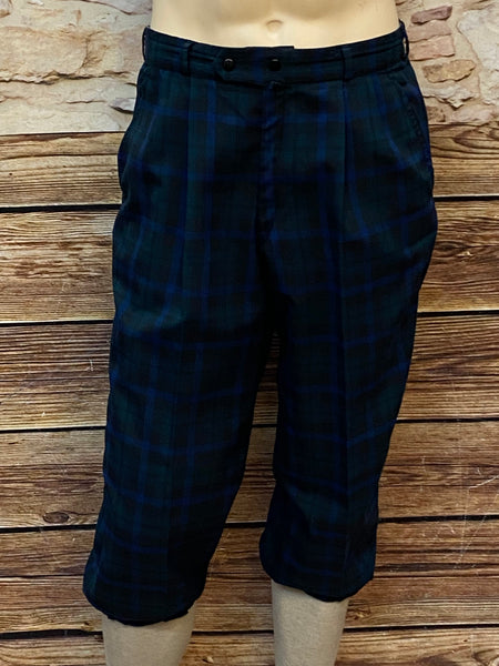 „Vintage Knickerbocker im 20er-Jahre-Stil, blaugrün kariert, Größe 50“