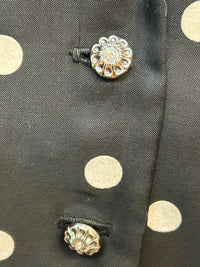 Vintage Polka-Dot Chiffonkleid Gr. 44 mit Hut