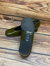 Elegante Vintage Damenschuhe von Gabor olivegrün Gr.39