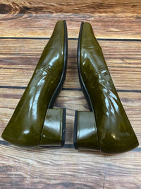 Elegante Vintage Damenschuhe von Gabor olivegrün Gr.39