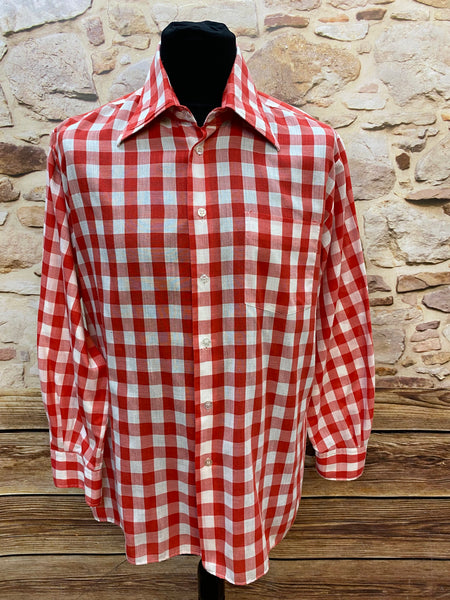 Vintage Karohemd von European Classics – Rot-Weiß