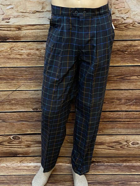 Vintage Hose mit Bundfalten Gr.50 Herren Kariert, ungetragen