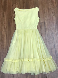 Vintage 50er Jahre Kleid Gr.32 Secondhand gelb