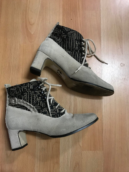 Beige Trachten Stiefeletten Damen Schuhe Gr.37