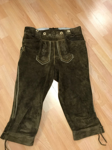 Vintage Kniebund-Lederhose Gr. 50 von Distler, Vorderansicht.