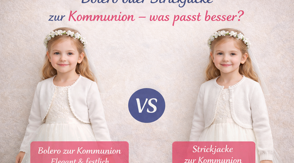 „Mädchen mit Kommunionkleid und Bolero zur Erstkommunion“