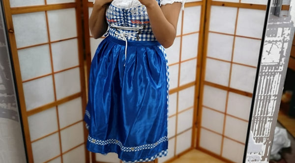 „Kariertes Dirndl in der Farbe blau weiß