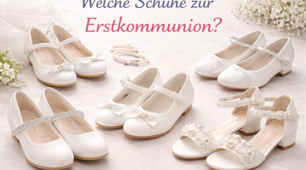 „Verschiedene weiße Kommunionschuhe für Mädchen – Ballerinas und festliche Schuhe zur Erstkommunion