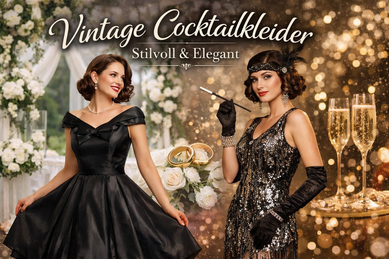 „Vintage Cocktailkleider für Hochzeit und Party im Retro Stil“
