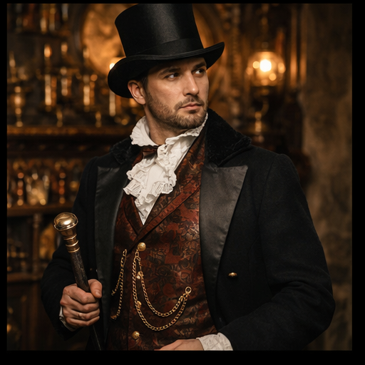 „Steampunk Gentleman im Frack-Outfit