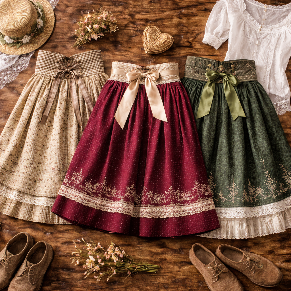 „Vintage Trachtenröcke und Landhausröcke für Damen im traditionellen Alpenstil“