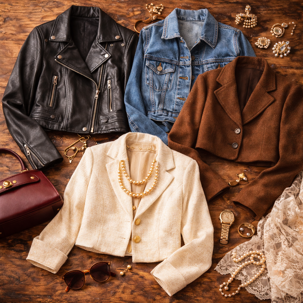 „Vintage Damenjacken mit Retro Blazern, Lederjacken und Jeansjacken“