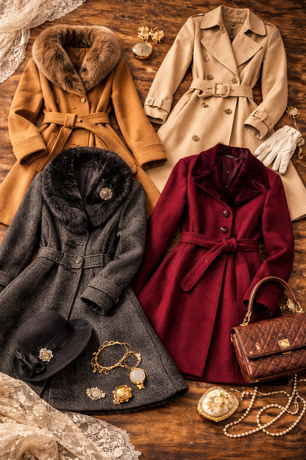 „Vintage Damenmäntel mit Retro Wollmänteln und klassischen Wintermänteln“