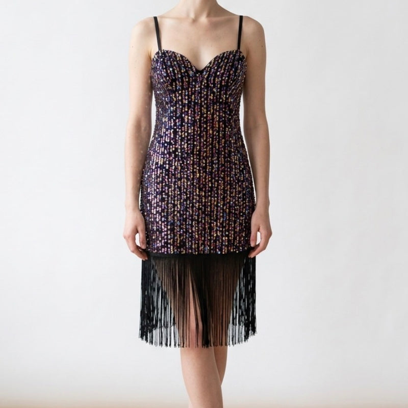 „Vintage Charleston Kleid mit Fransen und Stirnband 20er Jahre Look“