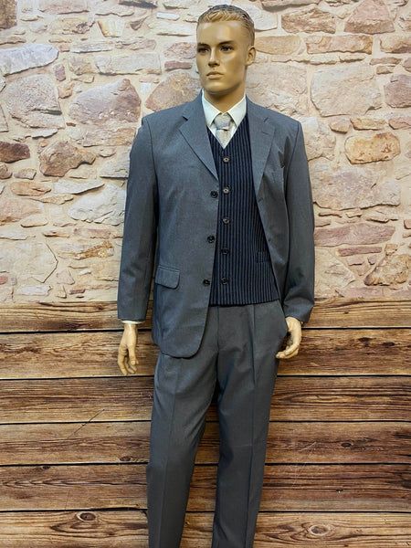 „20er Jahre Herren Outfit grau Peaky Blinders Stil kompletter Anzug Vintage Look“