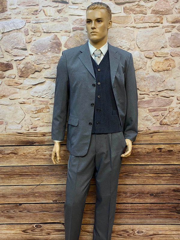 „20er Jahre Herren Outfit grau Peaky Blinders Stil kompletter Anzug Vintage Look“