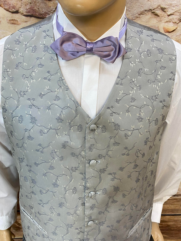„Vintage Weste hellgrau florales Muster 20er Jahre Hochzeit Herren“