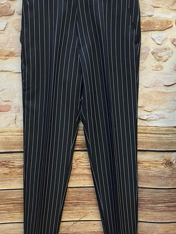 20er Jahre Herren Outfit Gr. 90 - Nadelstreifen Schwarz-Weiß, Ansicht 3