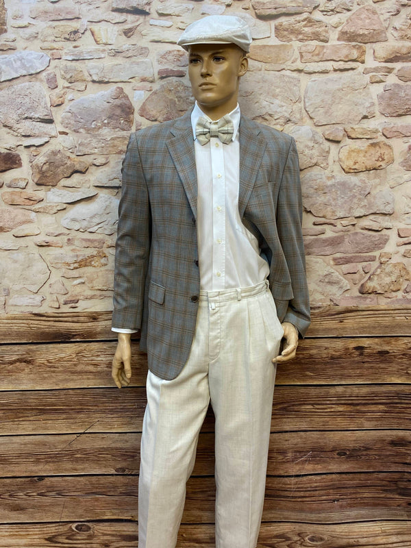 20er Jahre Herren Outfit Gr. 50 - Karo Sakko Creme, Ansicht 3