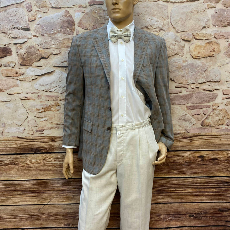 20er Jahre Herren Outfit Gr. 50 - Karo Sakko Creme, Ansicht 3
