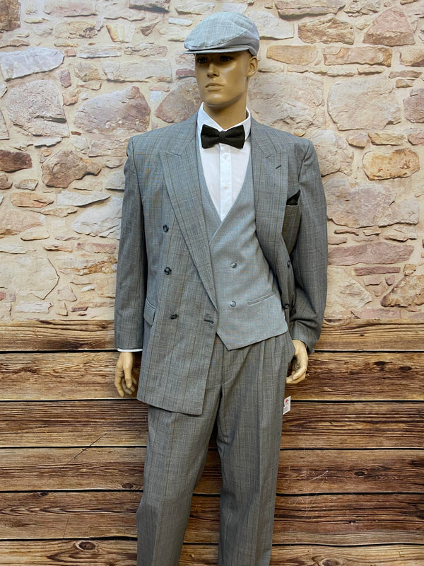20er Jahre Herren Outfit grau kariert Gr. 54 – 7-teilig