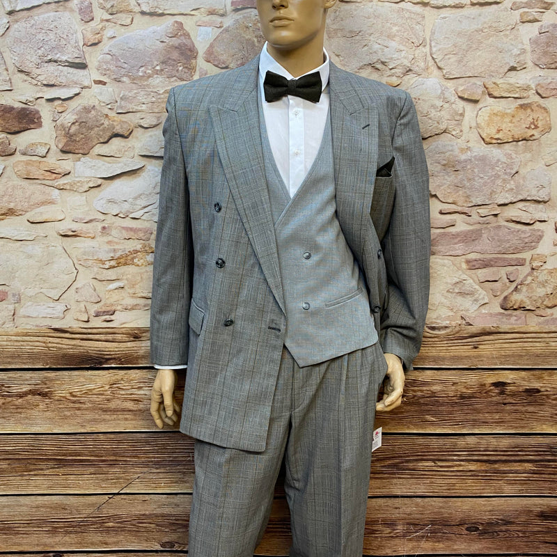 20er Jahre Herren Outfit grau kariert Gr. 54 – 7-teilig