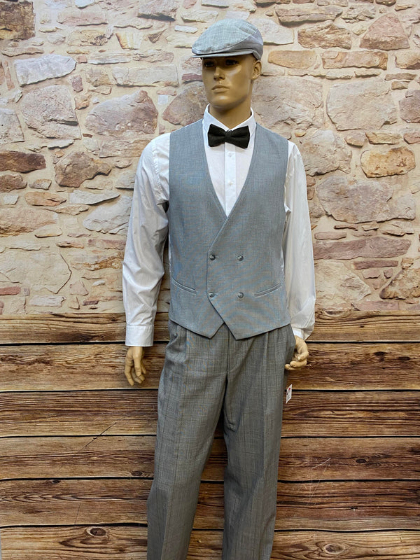 20er Jahre Herren Outfit grau kariert Gr. 54 – 7-teilig