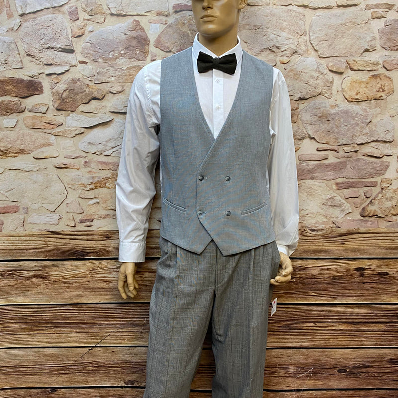 20er Jahre Herren Outfit grau kariert Gr. 54 – 7-teilig