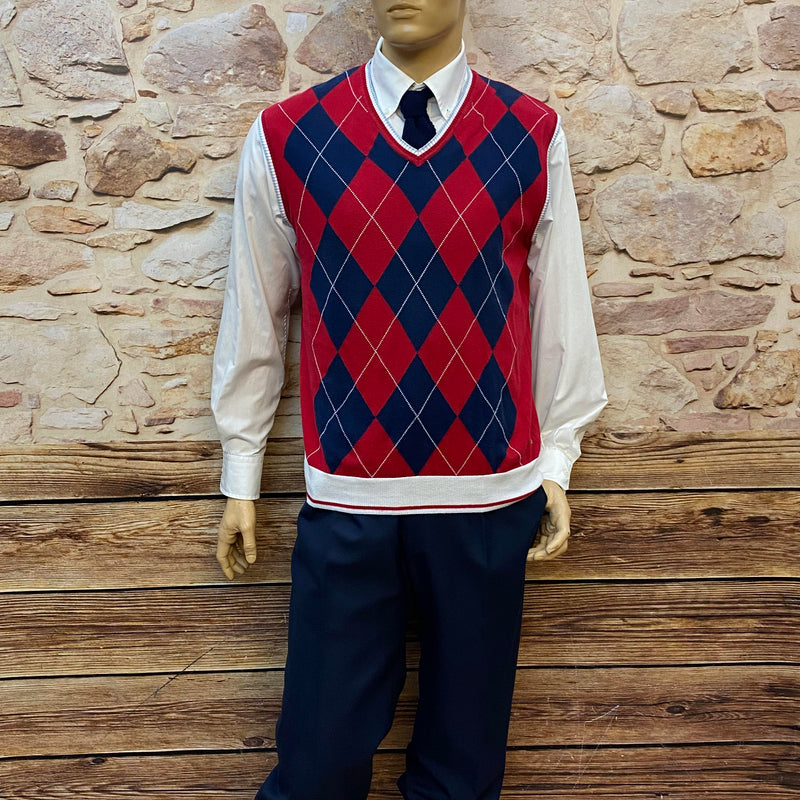 „20er Jahre Hickory Golf Outfit Herren Größe 50 mit Knickerbocker, Burlington Pullunder, Hemd, Mütze und Strickkrawatte“