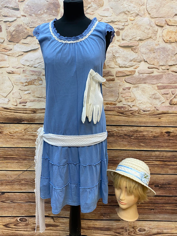 „Gatsby Look Damen komplett Set Vintage blau“