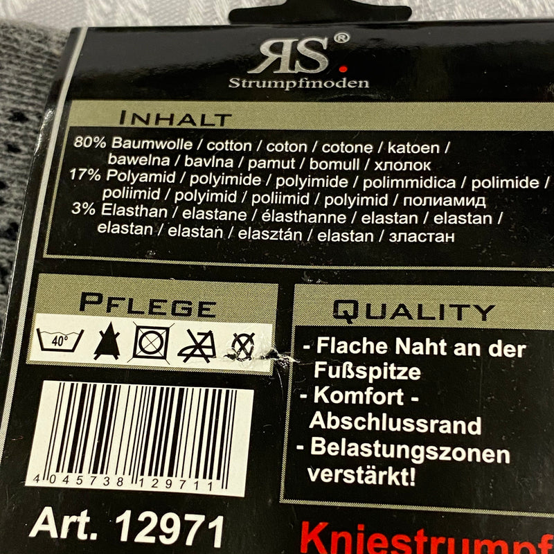 Graue Kniestrümpfe mit Muster 20er Jahre
