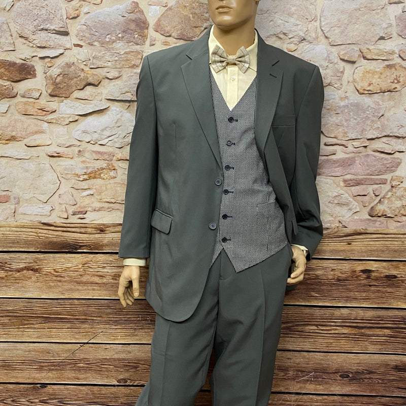 „20er-Jahre Herren-Outfit: Sakko, Weste, Knickerbocker, Hemd, Fliege, Mütze, Strümpfe