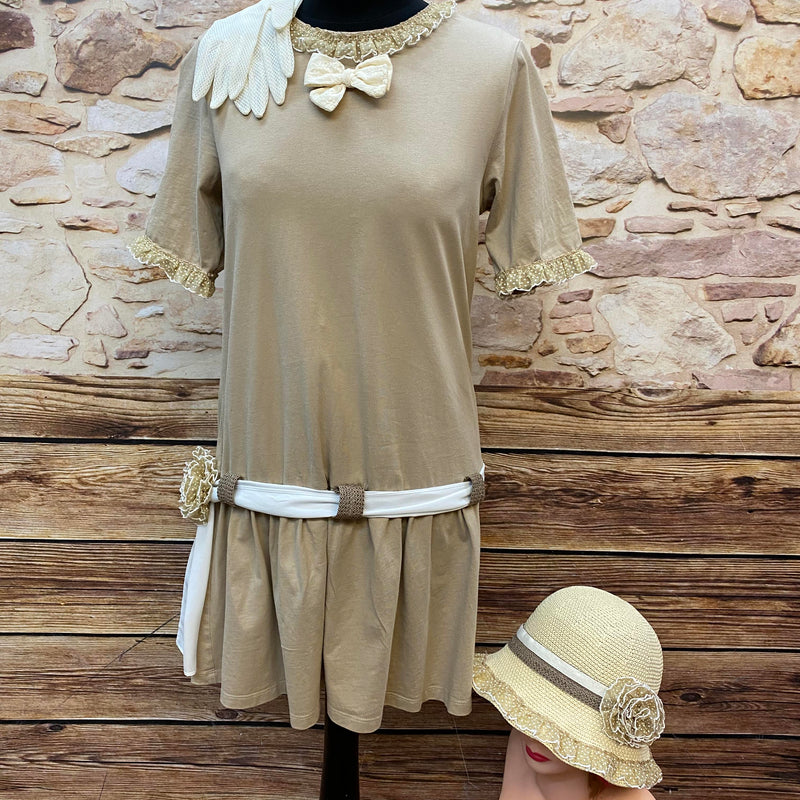 20er-Jahre Outfit (Gr. 36–38) – handveredeltes Unikat mit Cloche & Handschuhen