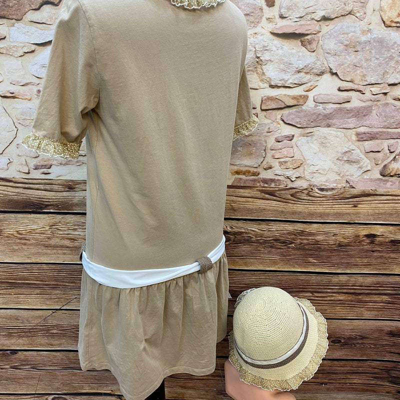 20er-Jahre Outfit (Gr. 36–38) – handveredeltes Unikat mit Cloche & Handschuhen