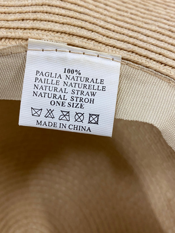 Florales Vintage Tageskleid in Größe 44 mit roséfarbener Schleife und passendem Strohhut mit Blütendetail Ansicht 4
