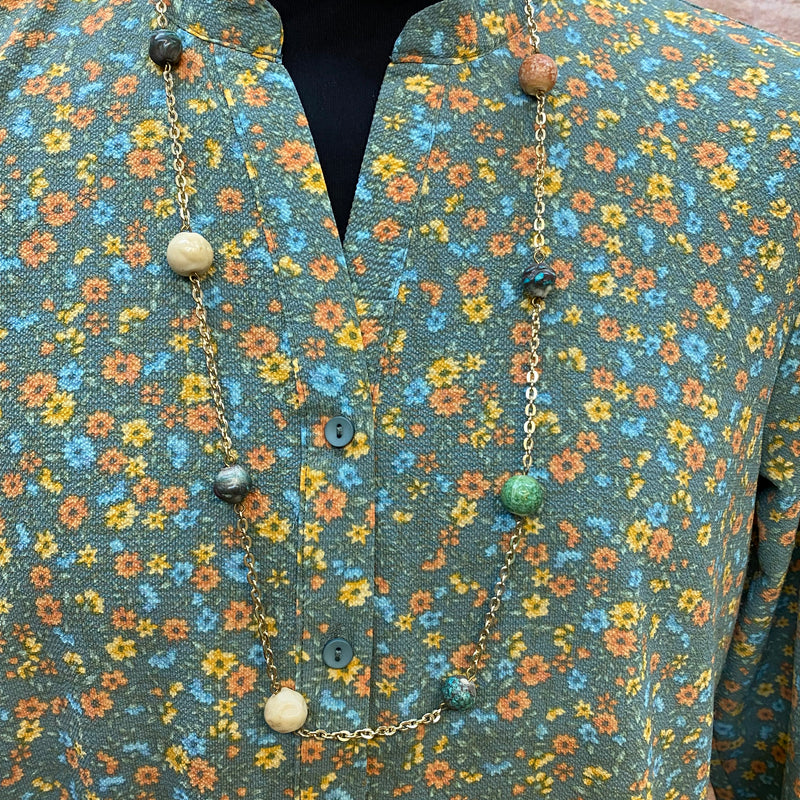 Vintage 20er Jahre Tageskleid mit Hut & Kette