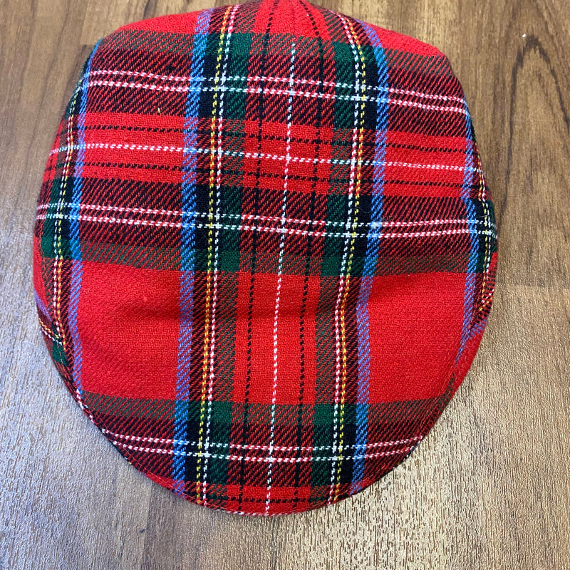 „20er Jahre Jungen Schiebermütze in rot kariertem Tartan Muster Größe 54 cm im Peaky Blinders Stil“