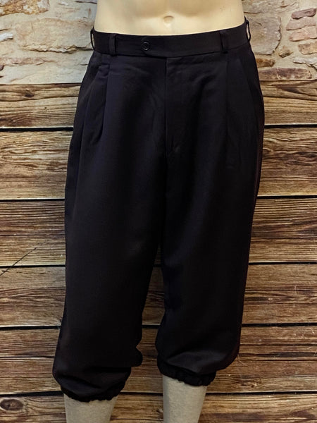 Knickerbocker Hose aus den 1920er Jahren in Größe 50 aus Schurwolle in dunklem Pflaumenbraun.